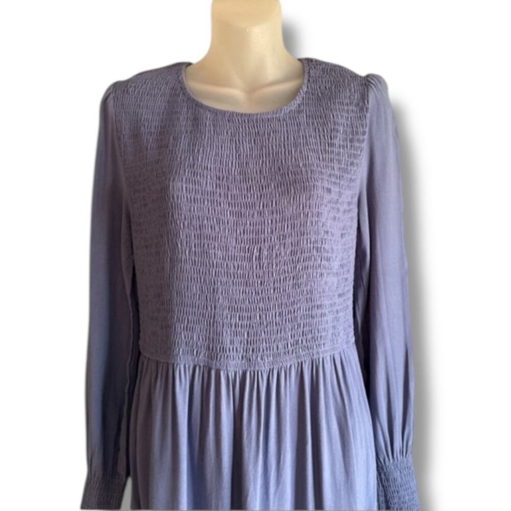 ZESICA long sleeve smocked tiered midi dress size Large - Picture 3 of 8